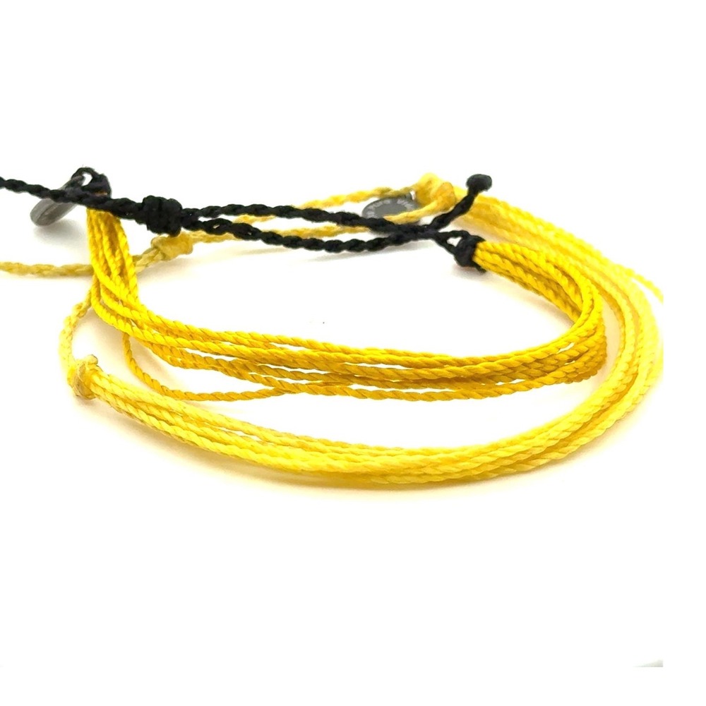 2 Pura Vida Yellow Multi Strand String Bracelets